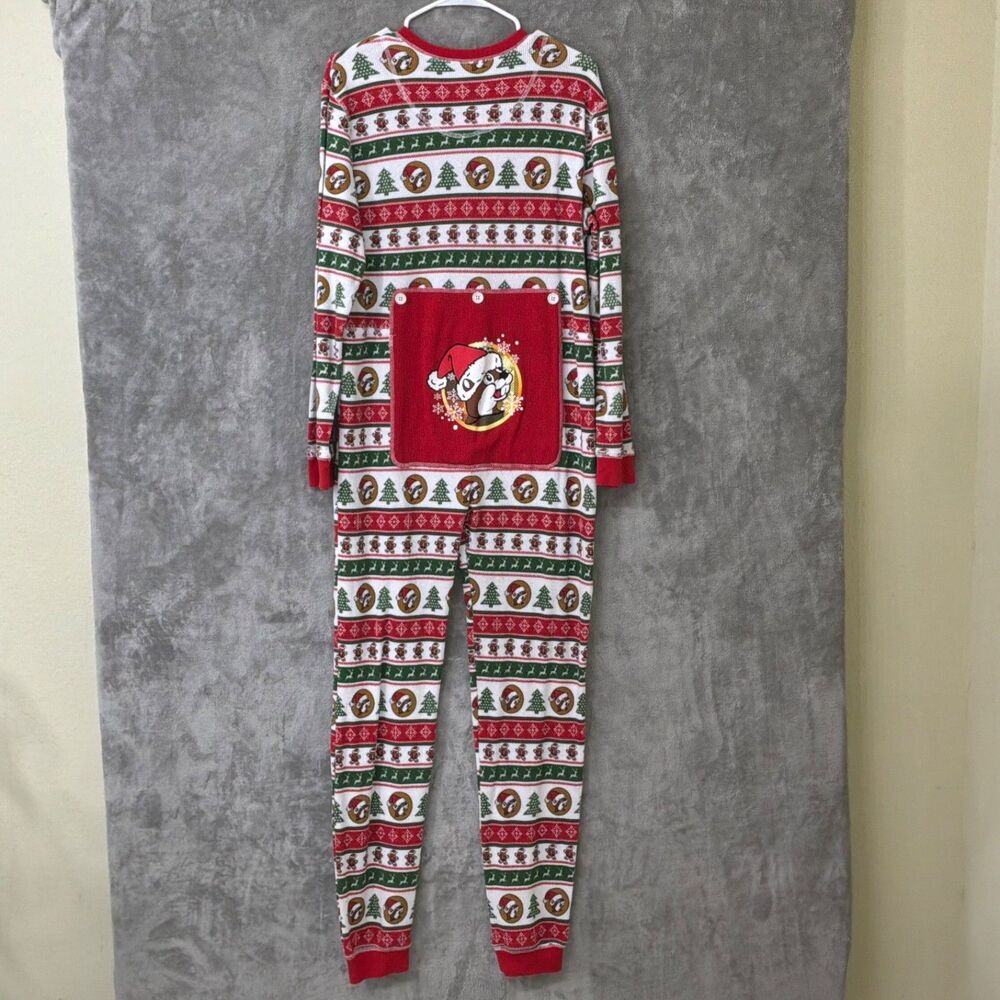 NWT Buc-ees One Piece Unisex Adult XL Christmas Holiday thermal Pajama flap back